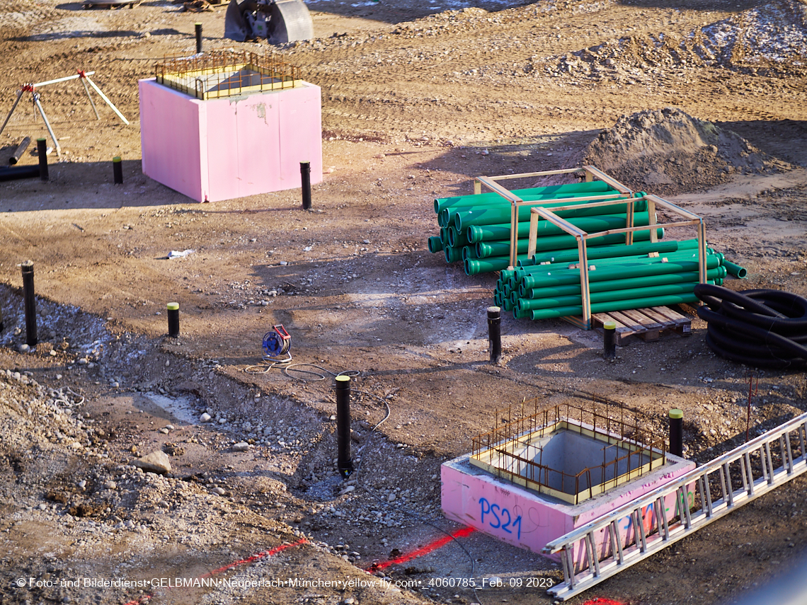 09.02.2023 - Baustelle Haus für Kinder in der Quiddestraße 3 in Neuperlach